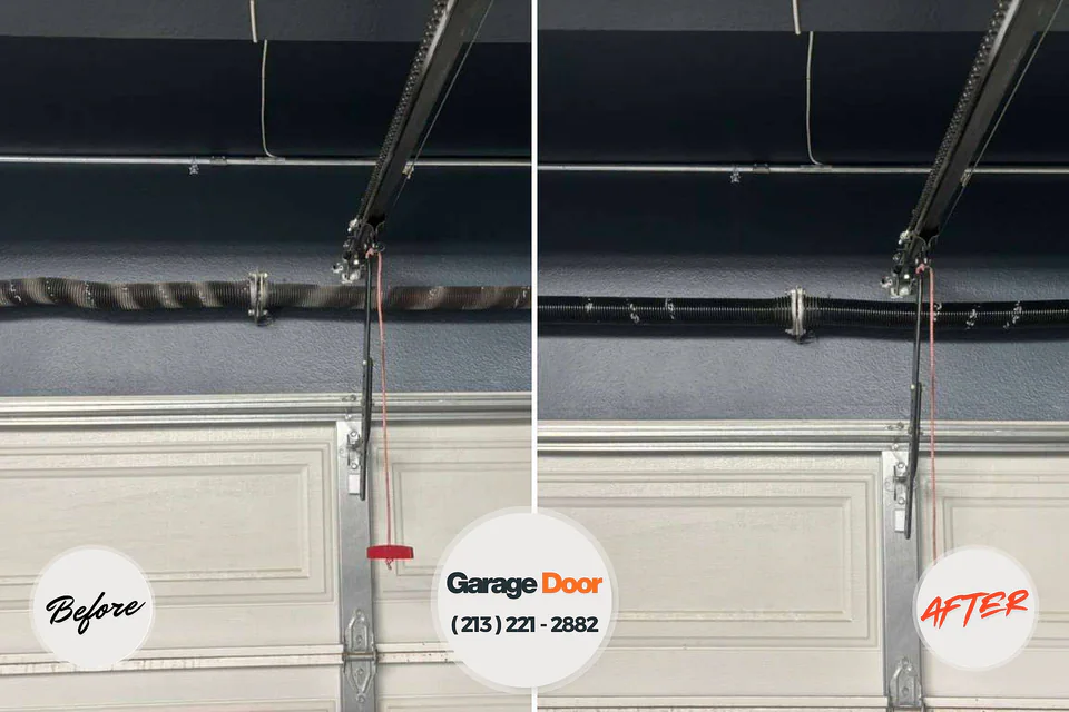 Before and after: garage door repair Bay, AR
